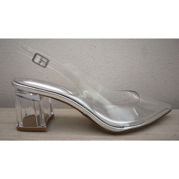 Jessica Simpson Women's Sz 8.5M Clear Syrina Lucite Slingback Pumps Heels - Picture 7 of 12